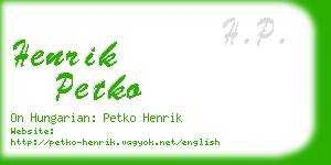 henrik petko business card